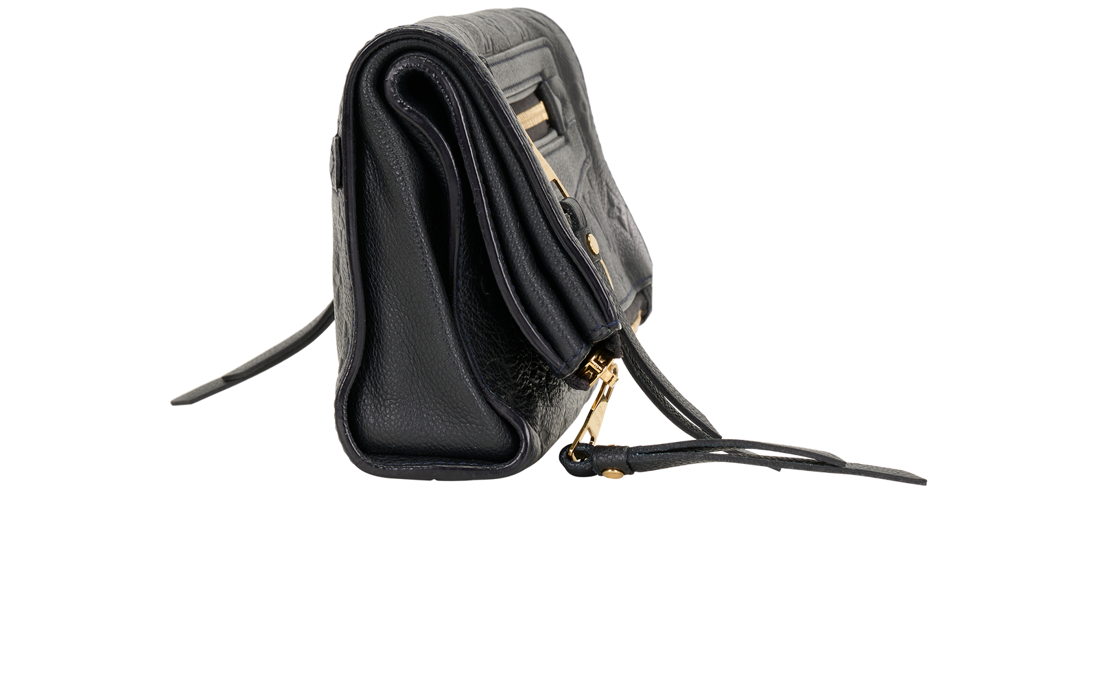 Petillante Clutch, &pound;420, Handbags, Navy, Leather, Side view
